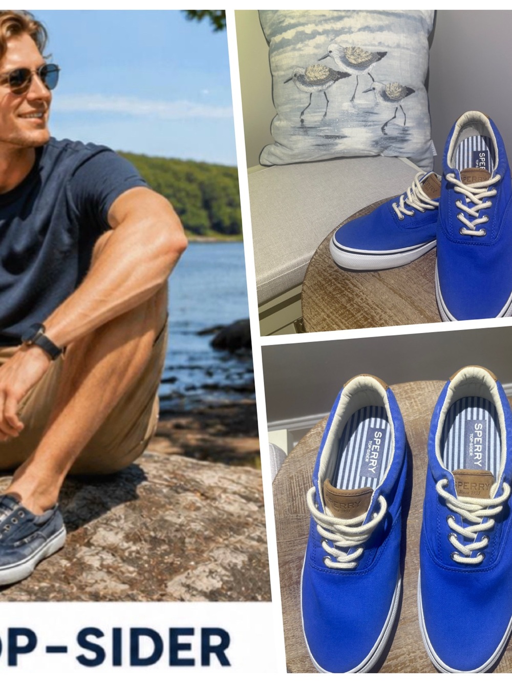 Sperry Top Sider Royal Blue Canvas Boat Shoes Sz 10.5 Excellent Condition